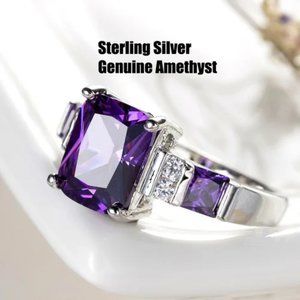 925 Sterling Silver & Amethyst Ring